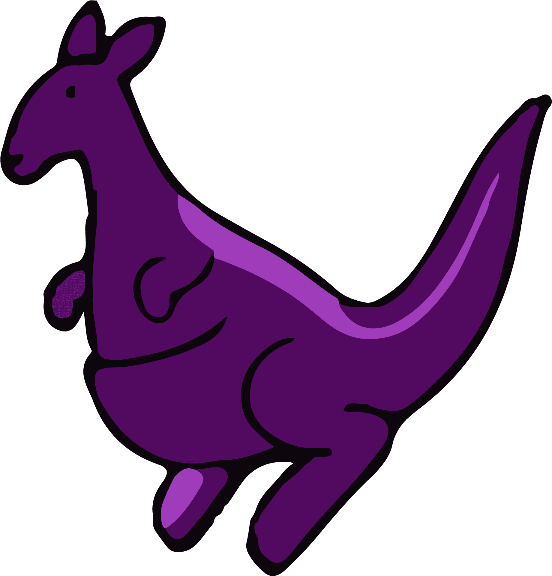 Purple Kangaroo Cartoon Illustration PNG image