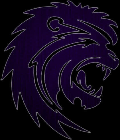 Purple Lion Silhouette Graphic PNG image