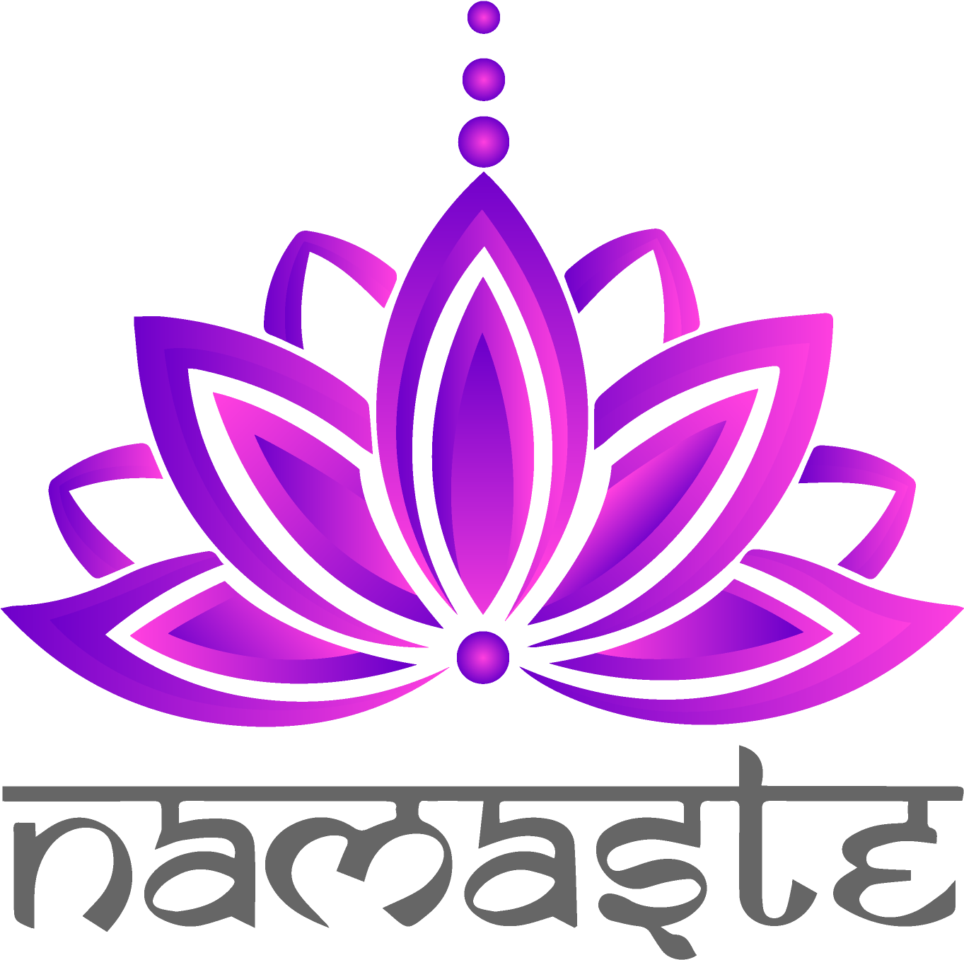 Purple Lotus Namaste Graphic PNG image