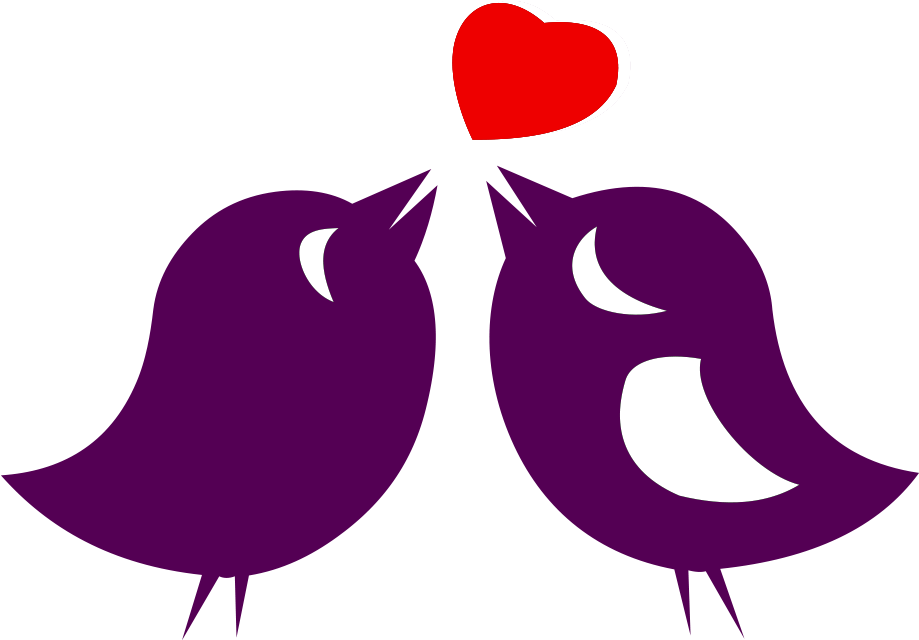 Purple Love Birds Vector PNG image