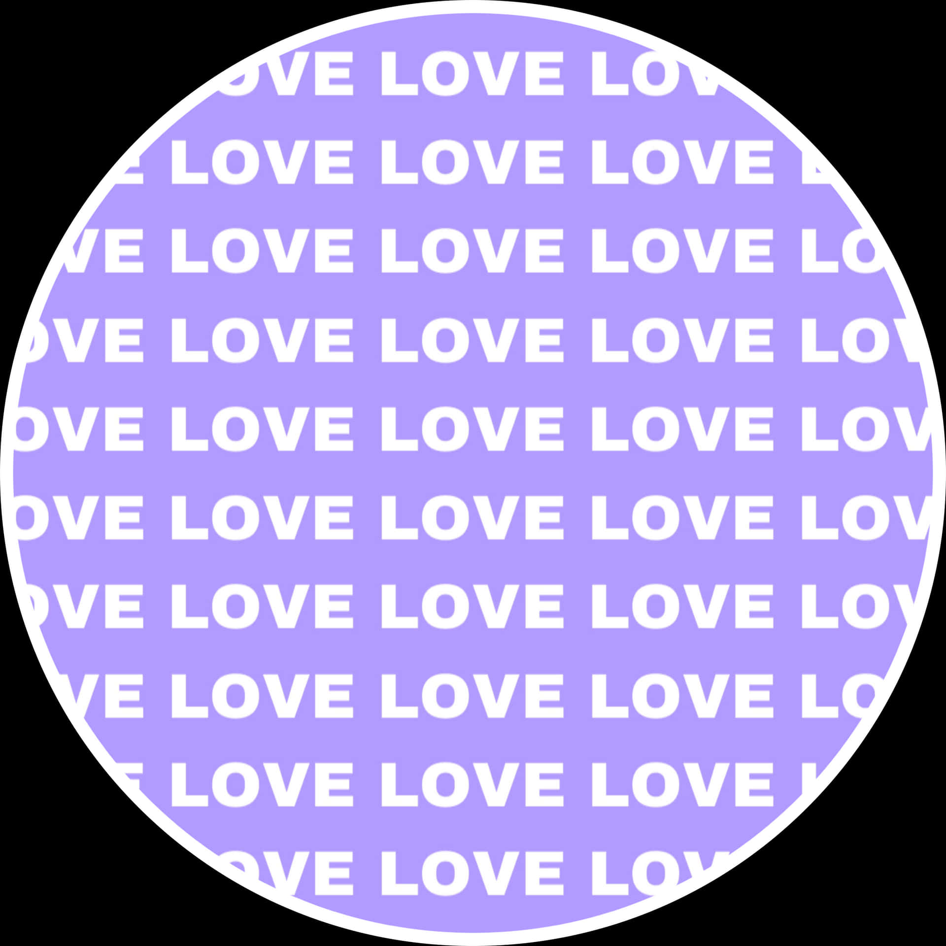 Purple Love Text Circle Pattern PNG image