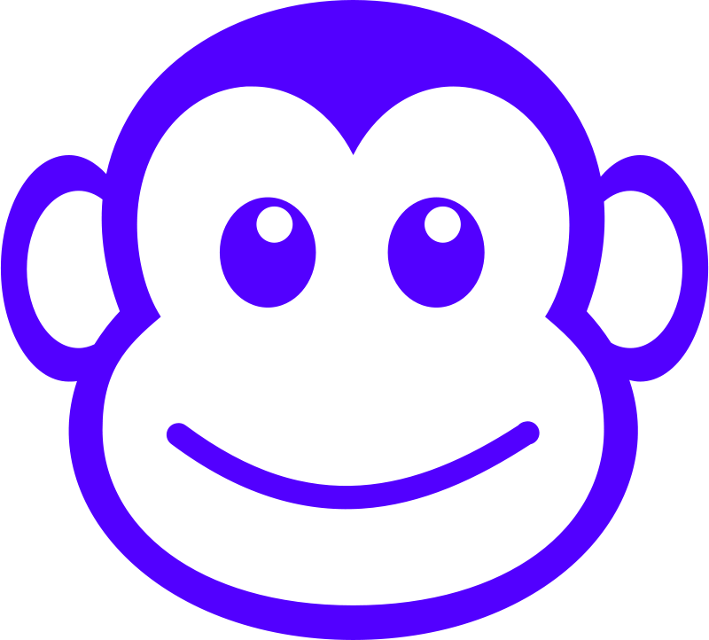 Purple Monkey Outline Graphic PNG image