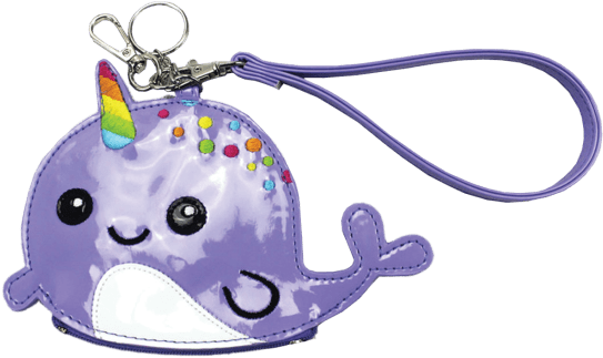 Purple Narwhal Keychain Accessory PNG image