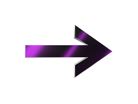 Purple Neon Arrowon Black Background PNG image