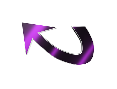 Purple Neon Arrowon Black Background PNG image