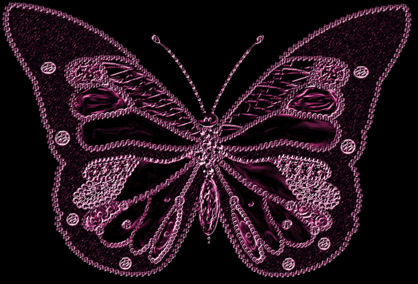 Purple Neon Butterfly Artwork PNG image