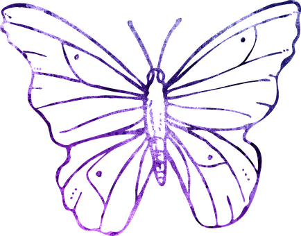 Purple Neon Butterfly Outline PNG image