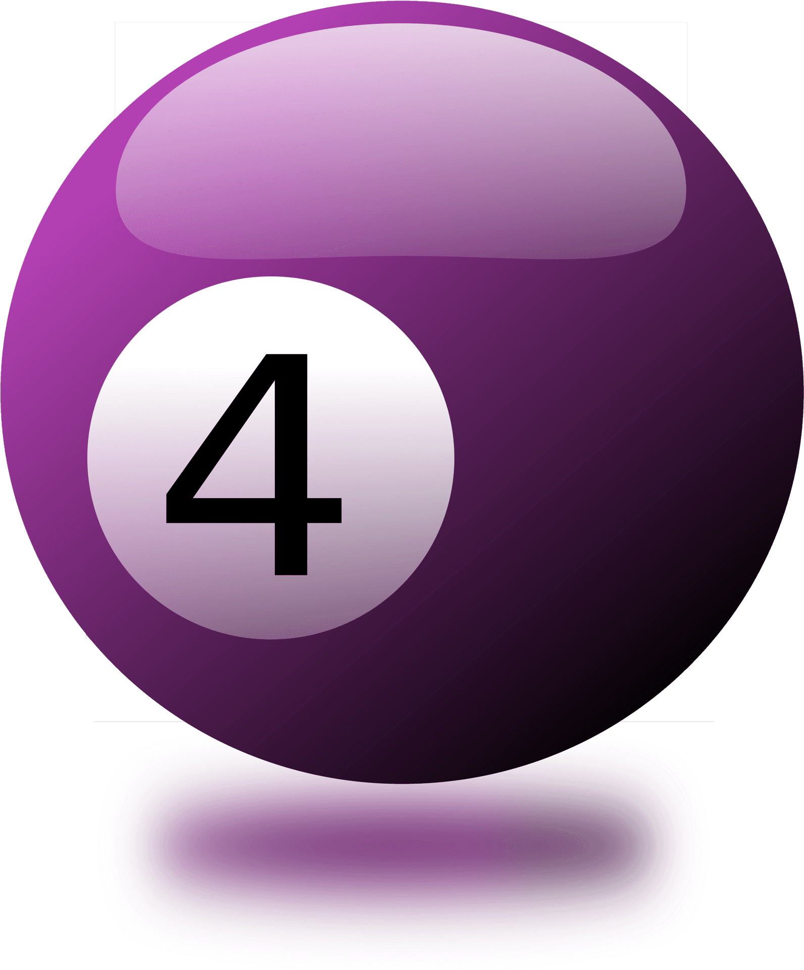 Purple Number4 Billiard Ball PNG image