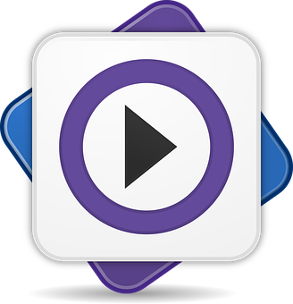 Purple Play Button Icon PNG image