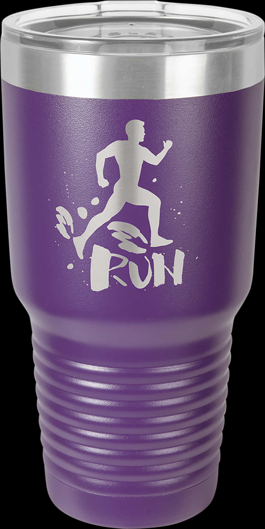 Purple Running Themed Tumbler PNG image