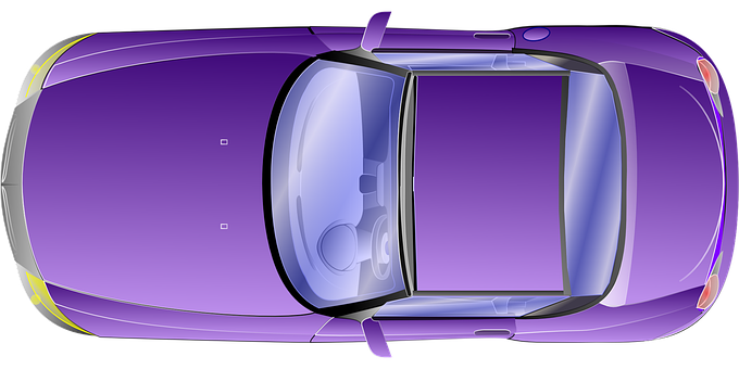 Purple Sedan Top View Illustration PNG image