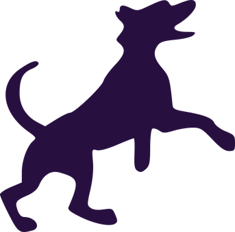 Purple Silhouette Dog Graphic PNG image