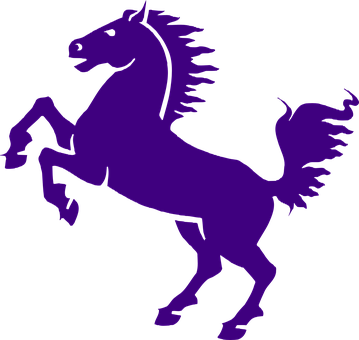 Purple Silhouette Rearing Horse PNG image