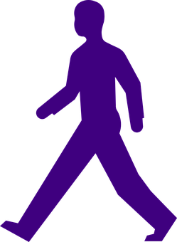 Purple Silhouette Walking Man PNG image