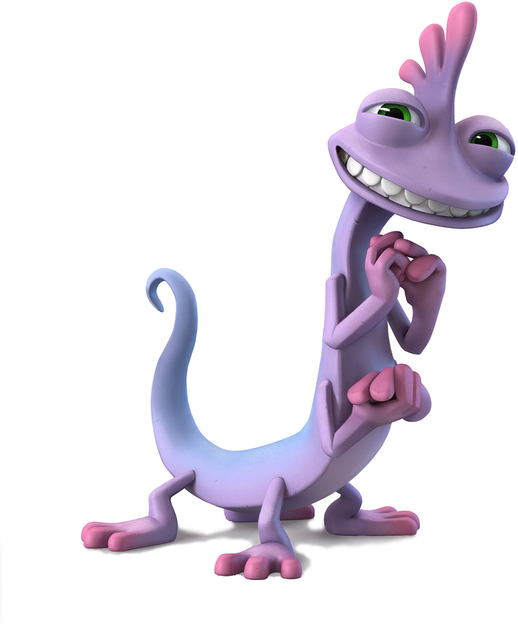 Purple Smiling Monster Character PNG image