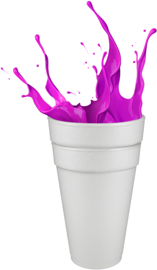 Purple Splashin Styrofoam Cup PNG image
