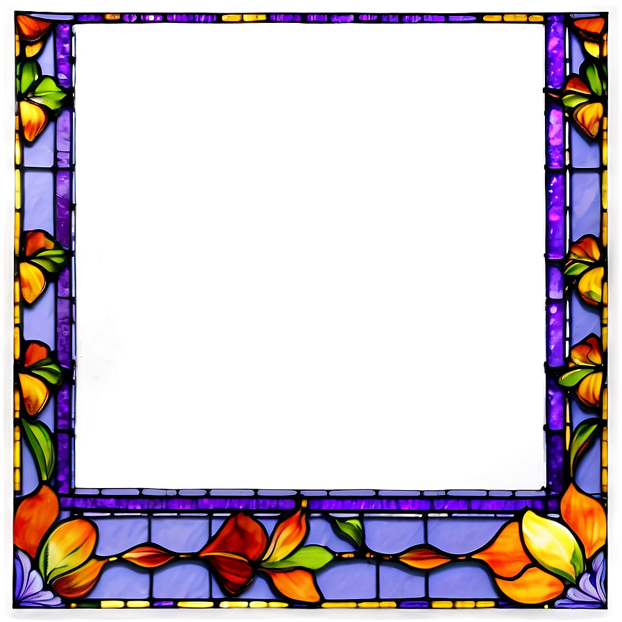 Purple Stained Glass Border Png Pwa38 PNG image