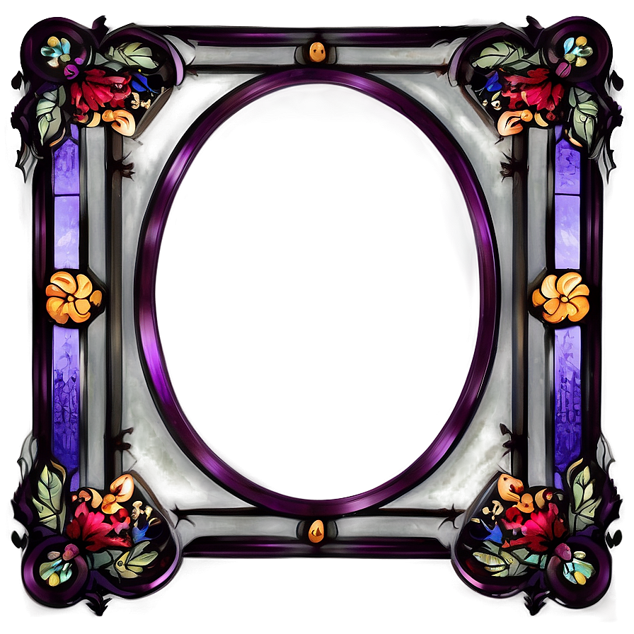 Purple Stained Glass Border Png Yig91 PNG image