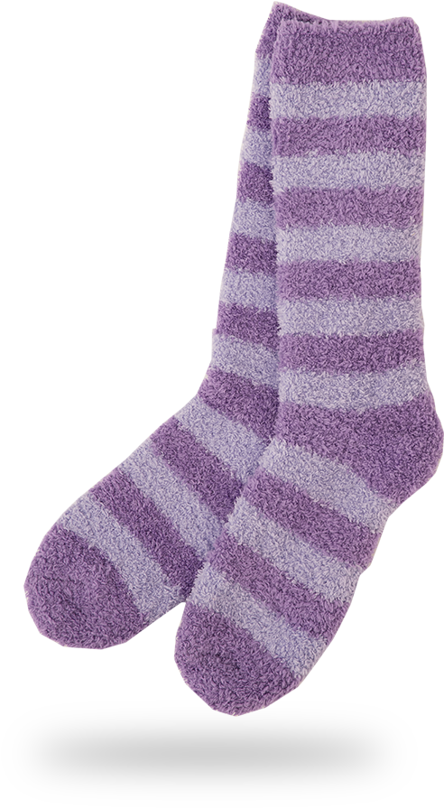 Purple Striped Fluffy Socks PNG image
