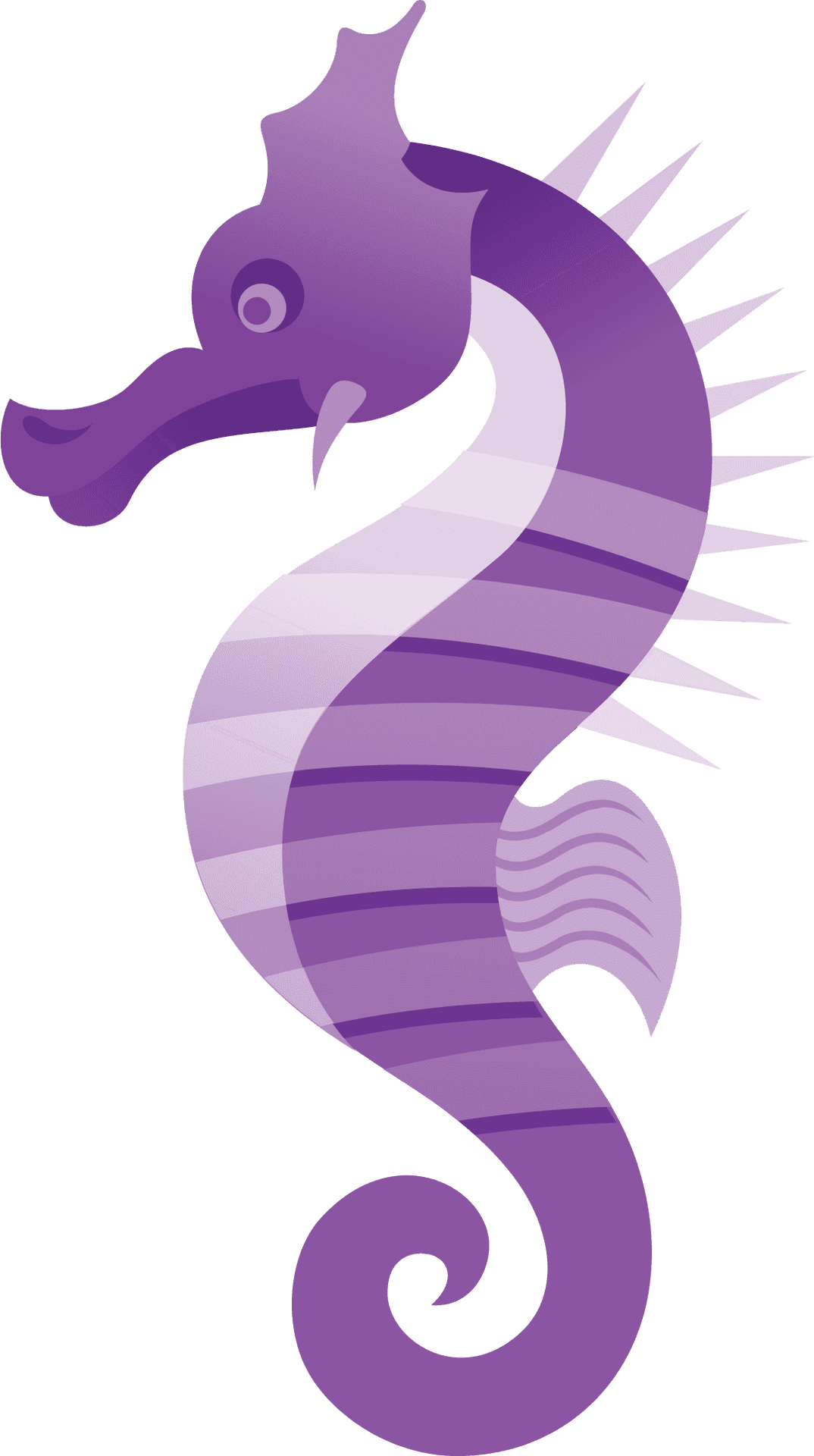 Purple Striped Seahorse Illustration PNG image