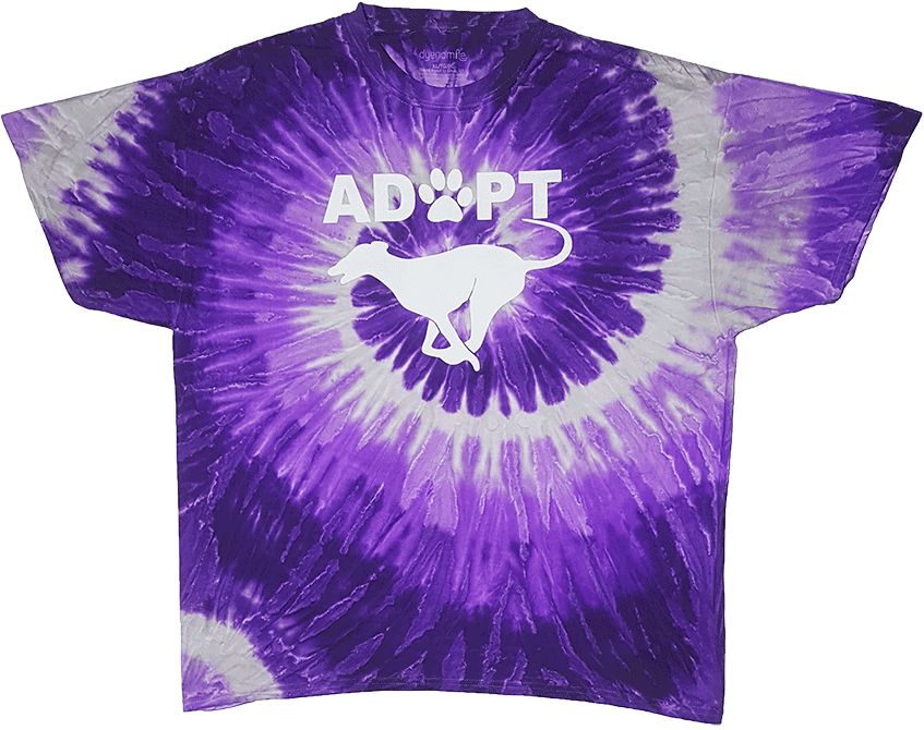 Purple Tie Dye Adopt T Shirt PNG image