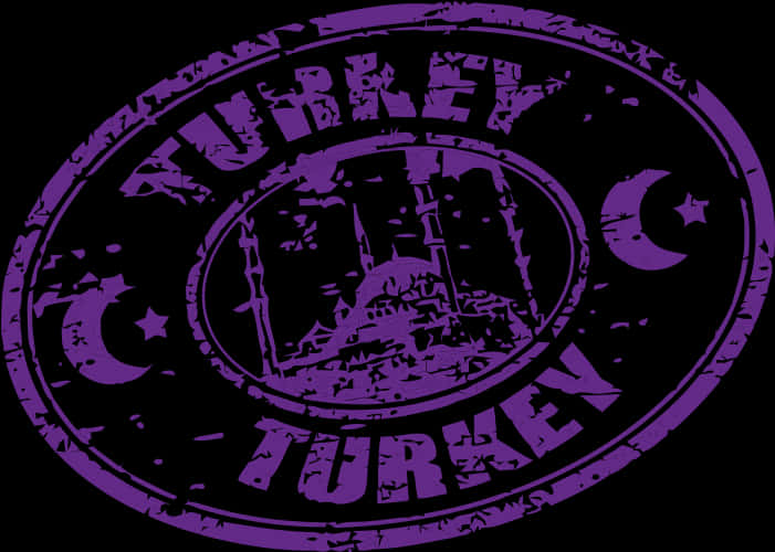 Purple Turkey Travel Stamp PNG image