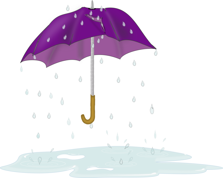 Purple Umbrella Rain Drops PNG image