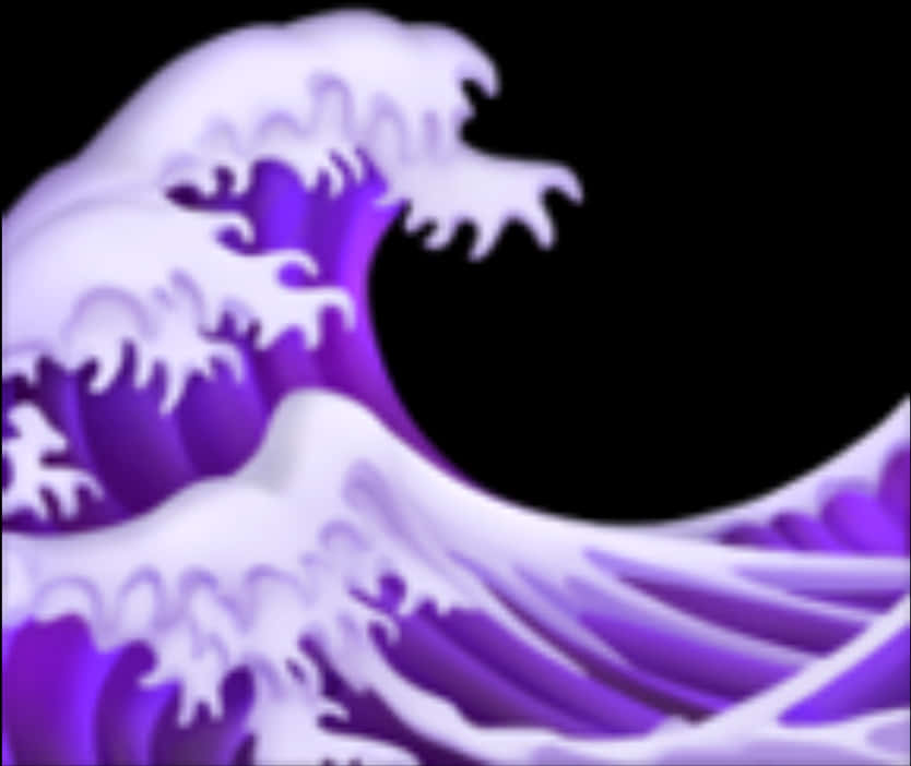 Purple Wave Emoji Art PNG image