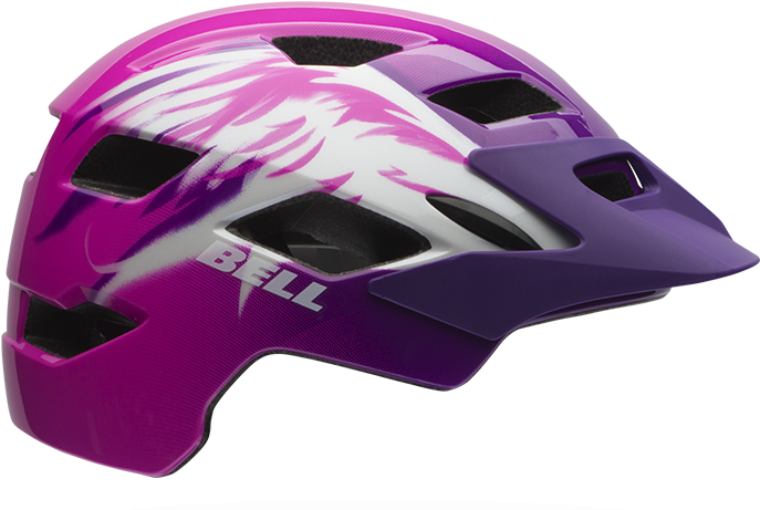 Purple White Mountain Bike Helmet PNG image