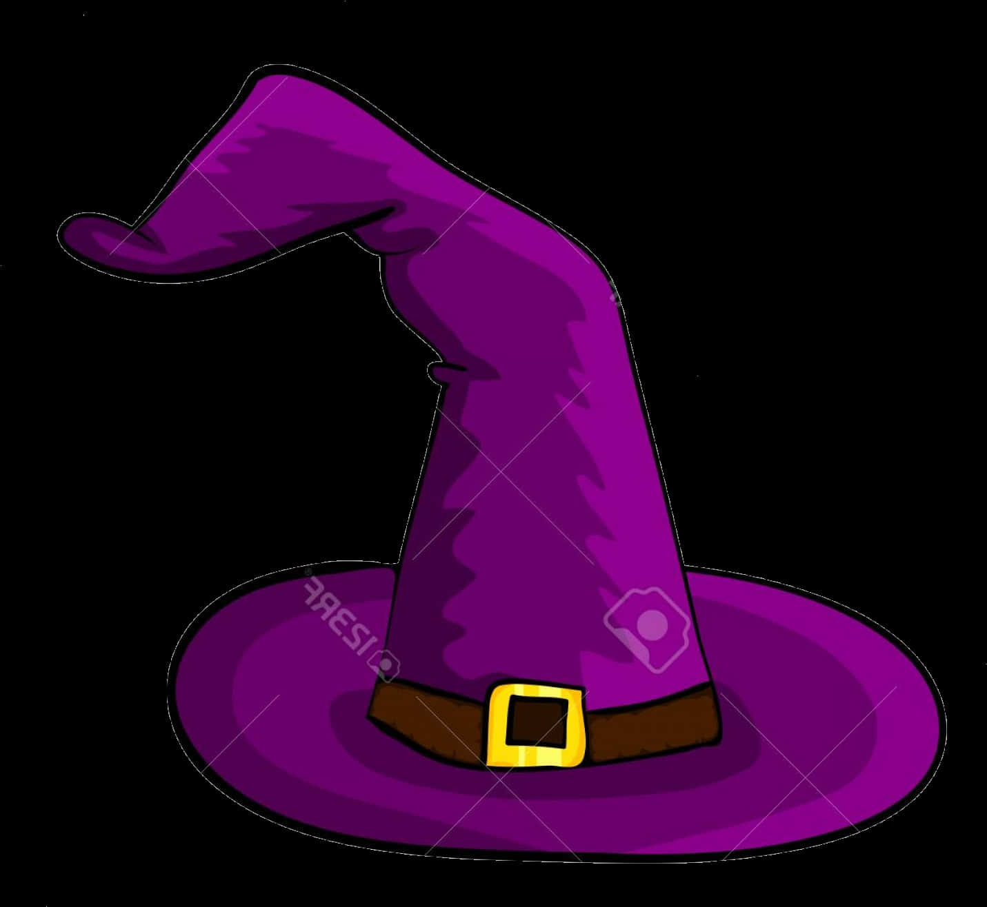 Purple Witch Hat Cartoon Illustration PNG image