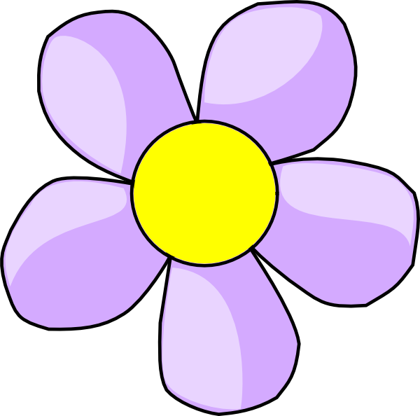 Purple Yellow Cartoon Flower PNG image