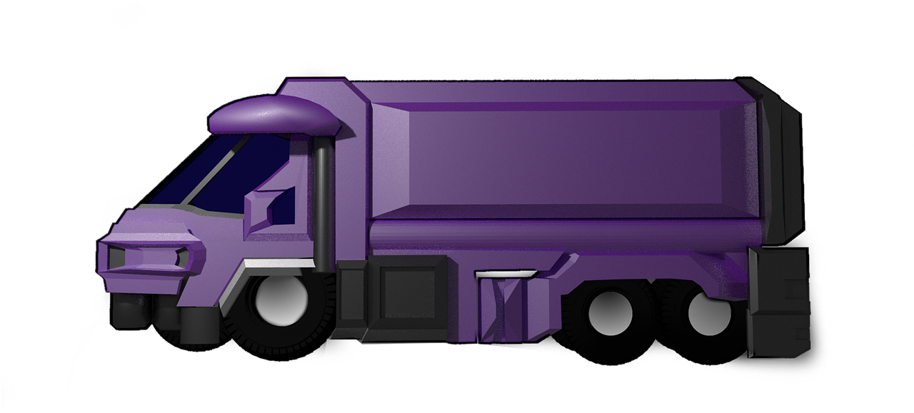 Purple3 D Garbage Truck Rendering PNG image