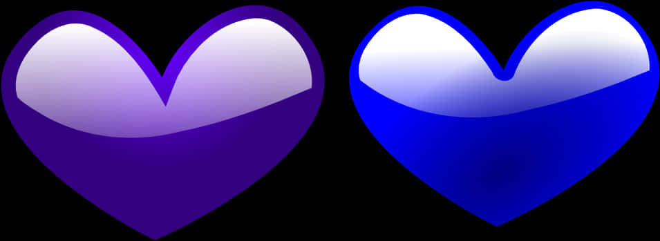 Purpleand Blue3 D Hearts PNG image