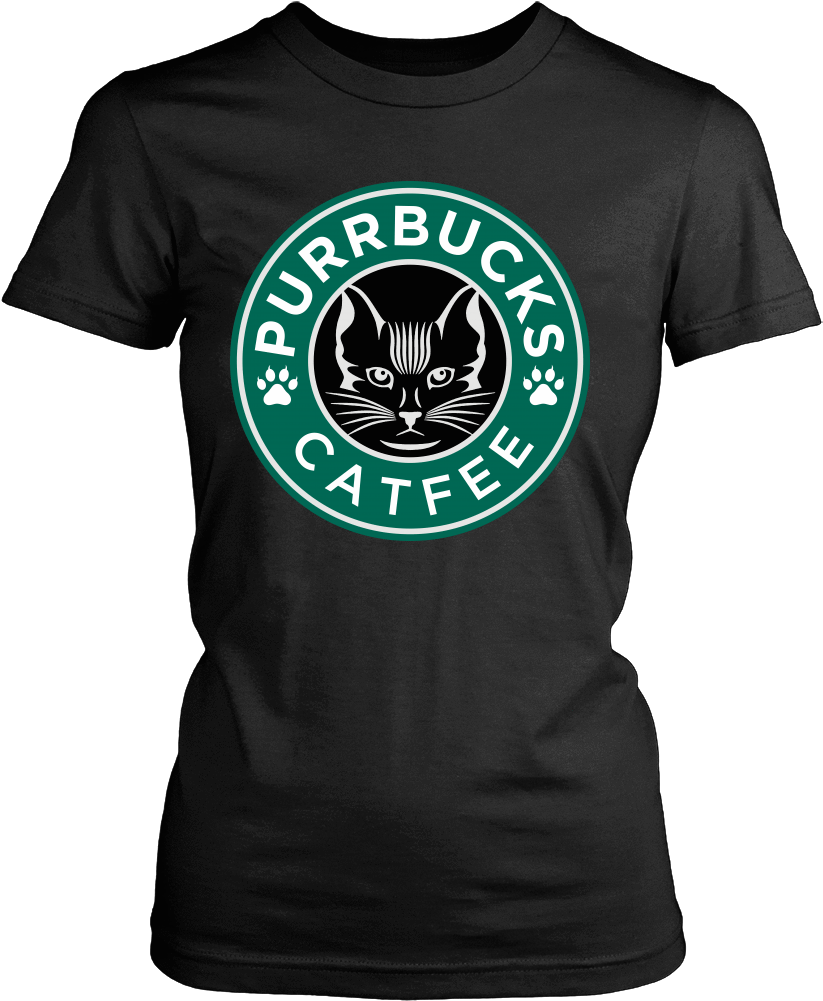 Purrbucks Catfee T Shirt Design PNG image