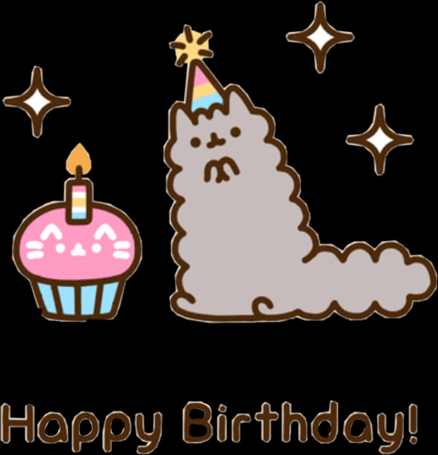 Pusheen_ Birthday_ Celebration PNG image