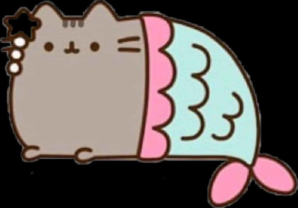 Pusheen Mermaid Cartoon PNG image