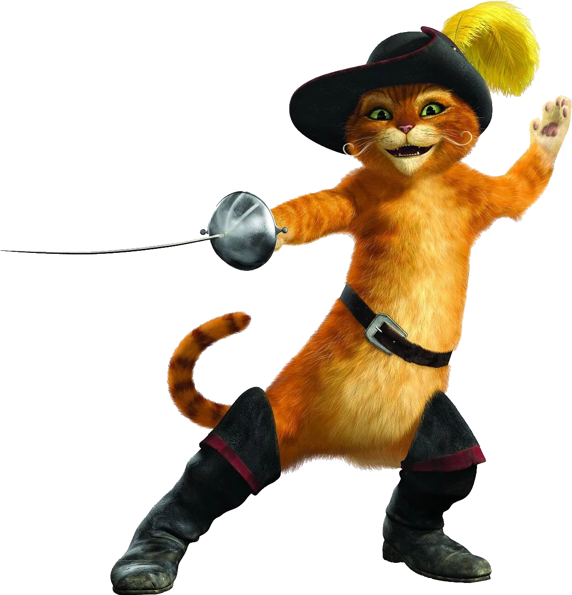 Puss In Boots Fencing Stance PNG image