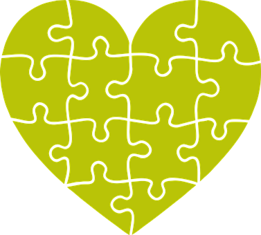 Puzzle Heart Illustration PNG image