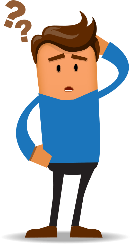 Puzzled Cartoon Man PNG image