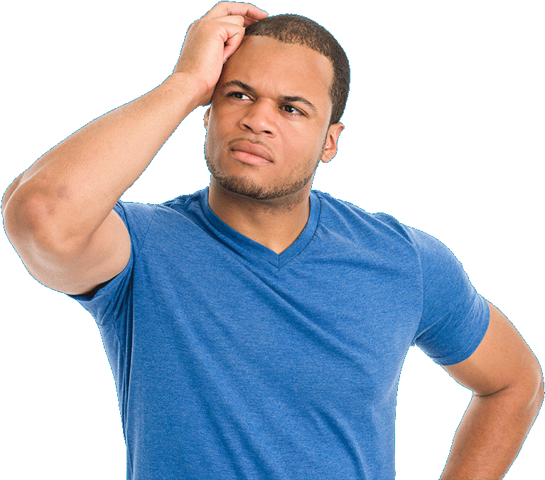 Puzzled Man Scratching Head PNG image