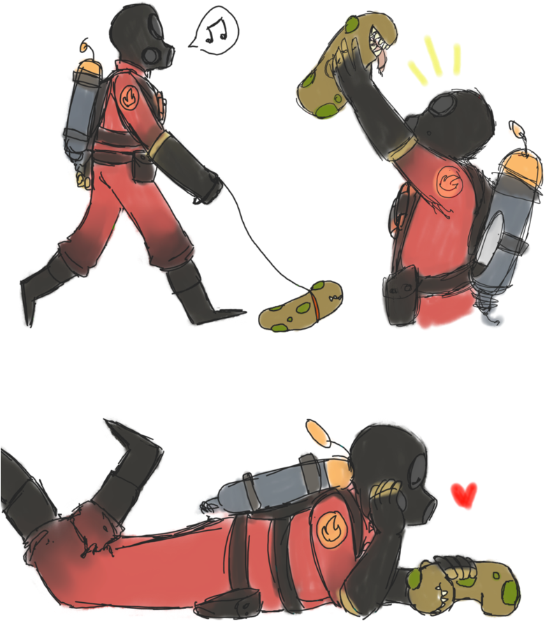 Pyro Chasing Sandvich Sequence PNG image