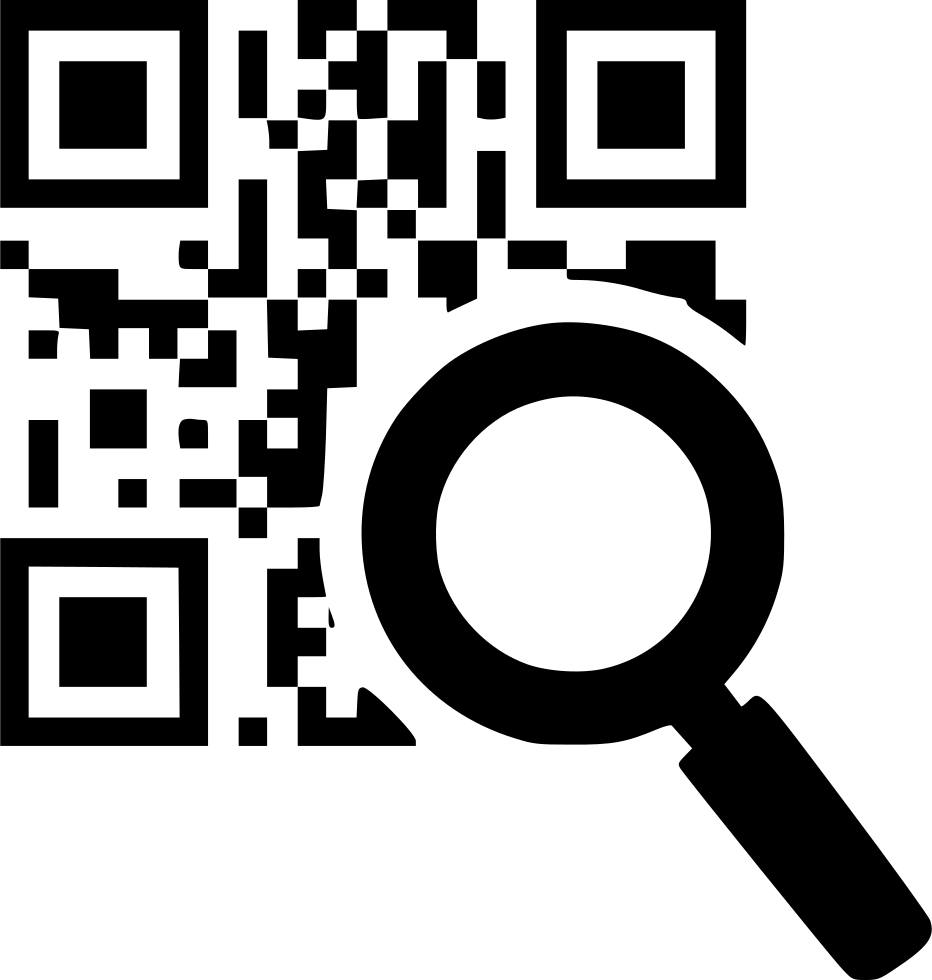 Q R Code Under Magnifying Glass PNG image