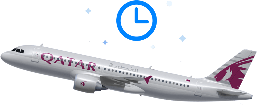 Qatar Airways Aircraft Side View PNG image
