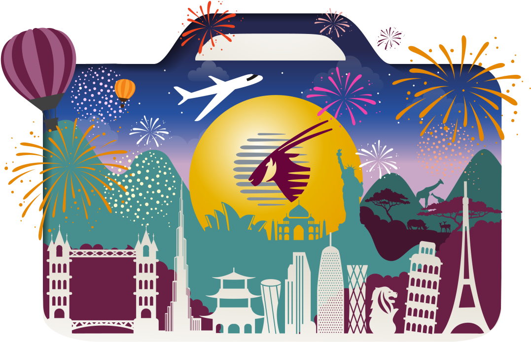 Qatar Airways Global Destinations PNG image