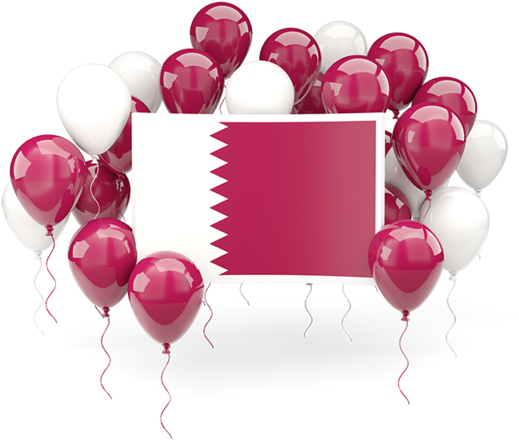 Qatar Flag Celebration Balloons PNG image