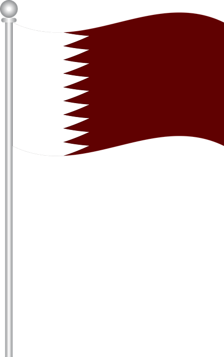 Qatar National Flag Waving PNG image