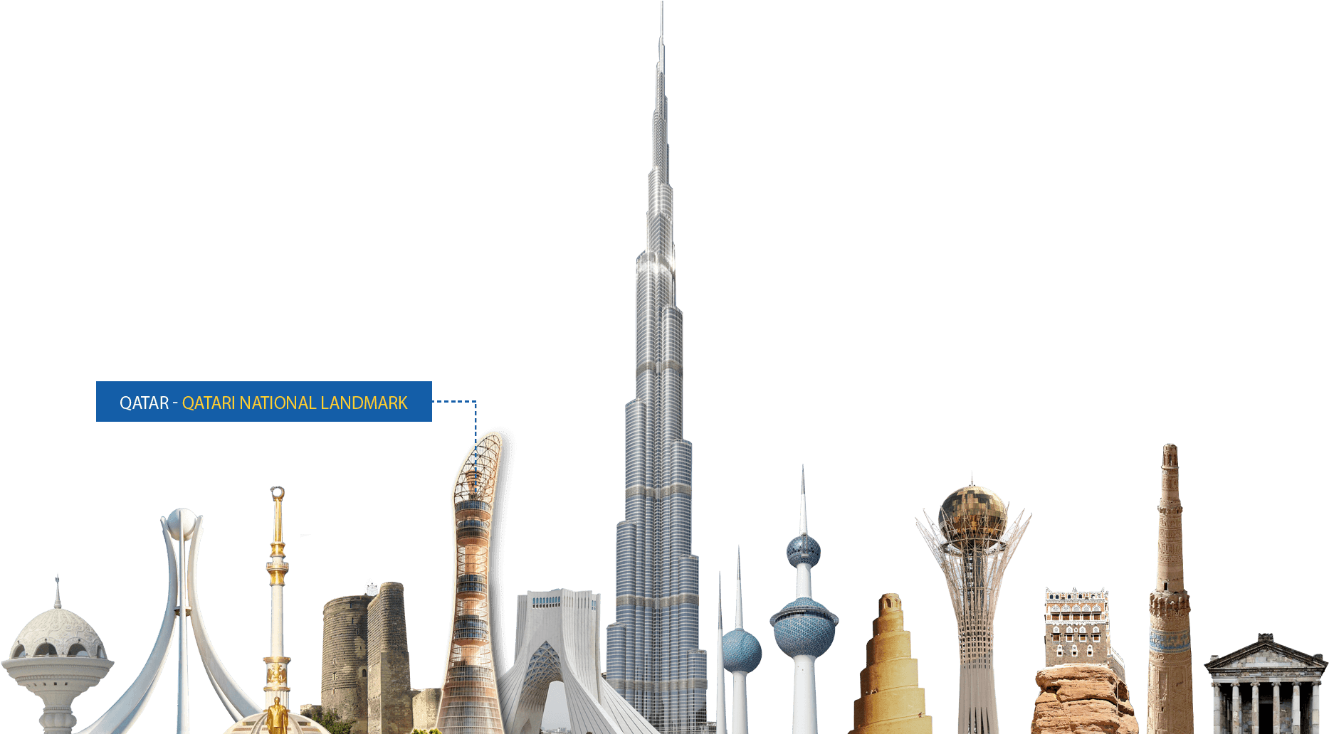 Qatari Landmarks Collage PNG image