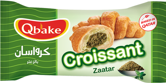 Qbake Zaatar Croissant Packaging PNG image