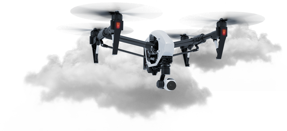 Quadcopter Drone Above Clouds PNG image