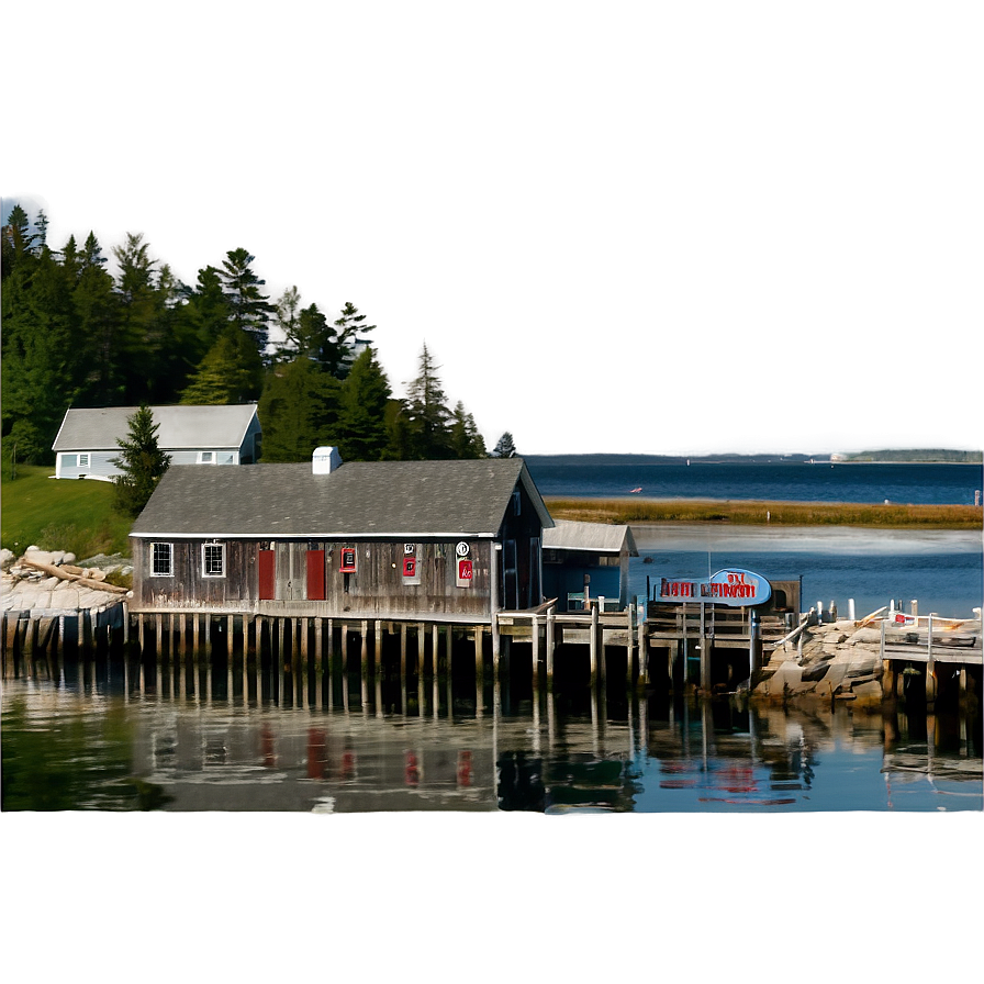 Quaint Maine Fishing Harbor Png 93 PNG image